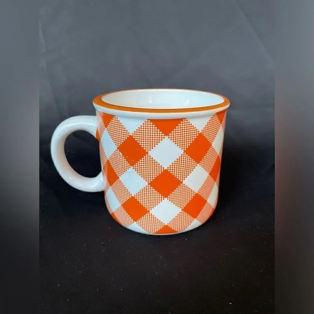 NEW 4” Orange Buffalo Check 12” Diameter Fall Mug 2 Available